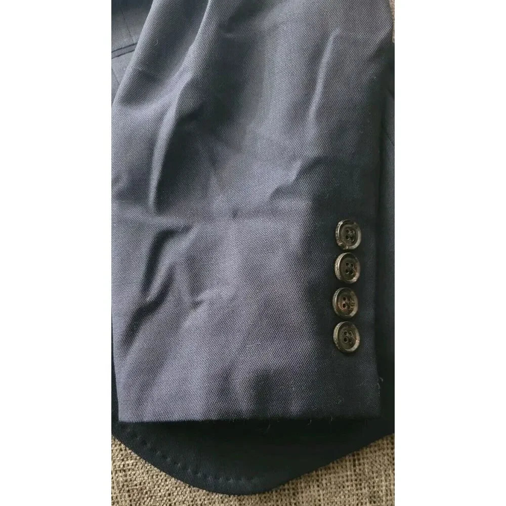 Ted Baker London‎ Men's Navy Blue 2 Button Blazer 100% Wool Size 42 Regular
